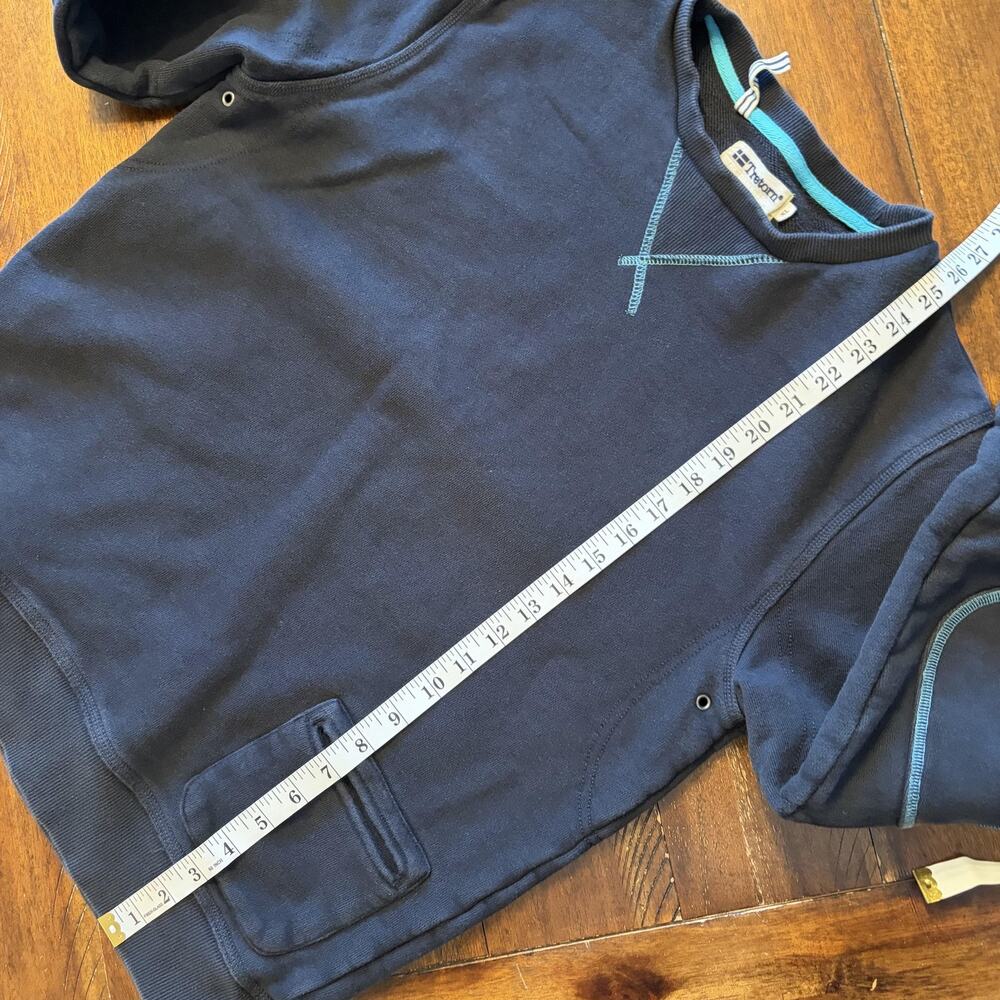Tretorn Sweatshirt XL Blue Crewneck Pocket Elbow Patches - Picture 9 of 9
